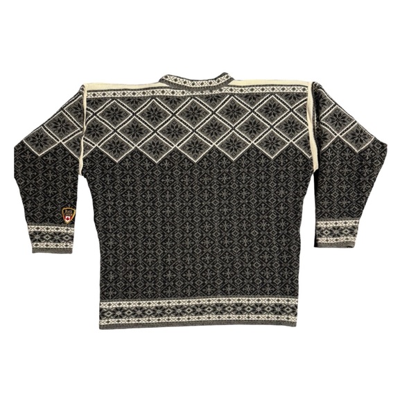 Vintage Mens Black Canyon 100% Wool Sweater Grey Norwegian Style Made In Canada - Picture 3 of 12